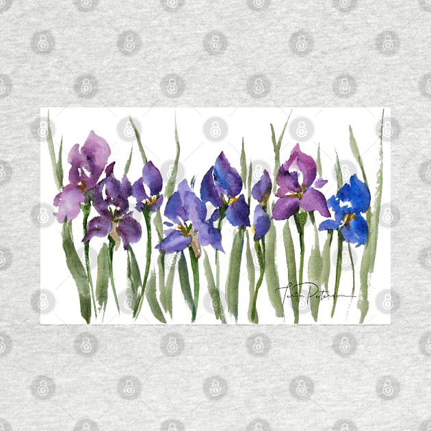 Purple French Iris Watercolor by FlowerPower4U